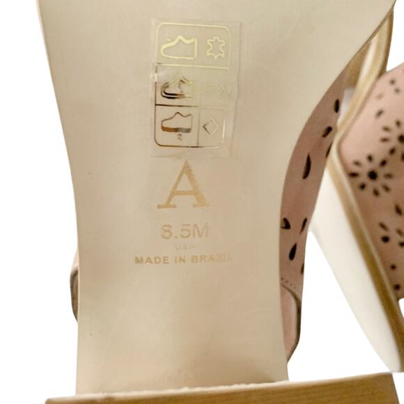 Anthropologie Lucia Cut Out Sandals 8.5 Tan NEW - Picture 8 of 12